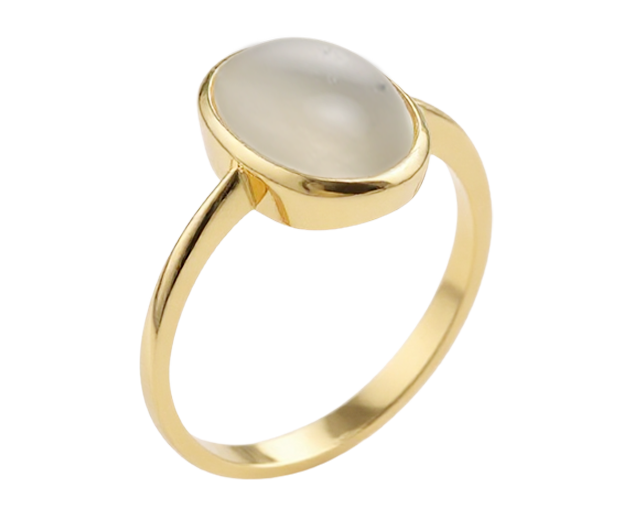 18KT GOLD RING SET WITH 01 MOONSTONE